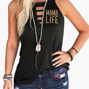 Mom Life Cut Out Tank Top